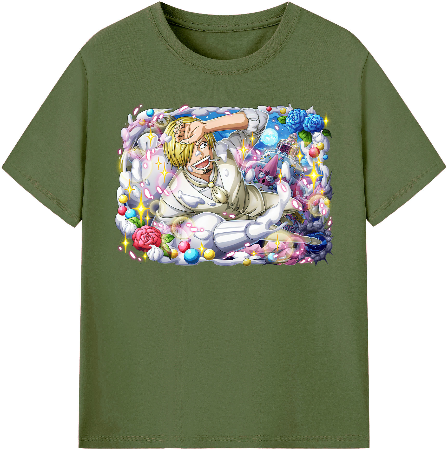 ワンピース サンジ ONE PIECE Sanji 綿100％半袖Tシャツ（フロントプリント）